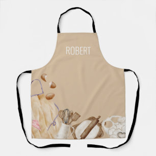 Personalised Baking Tools, Khaki, White, Blue  Apron