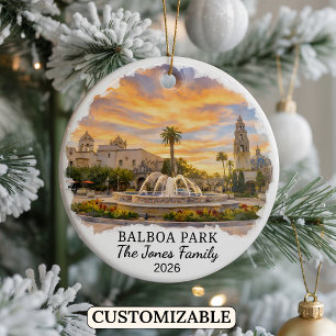 Personalised Balboa Park, Custom California Ceramic Ornament