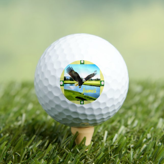 Personalised Bald Eagle Golf Balls (Insitu Tee)