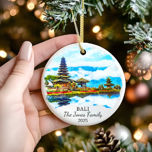 Personalised Bali Ornament, Bali Gift Ceramic Ornament