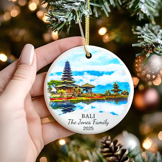 Personalised Bali Ornament, Bali Gift Ceramic Ornament (Creator Uploaded)