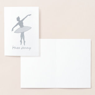Personalised Ballerina Ballet Dance Teacher Dancer Foil Card