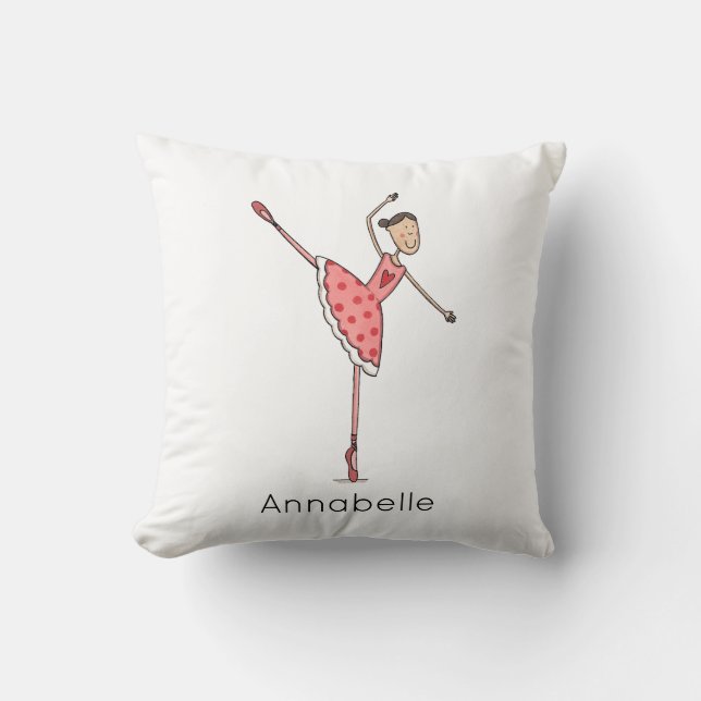 Personalised Ballerina Ballet Dancer Cushion (Front)