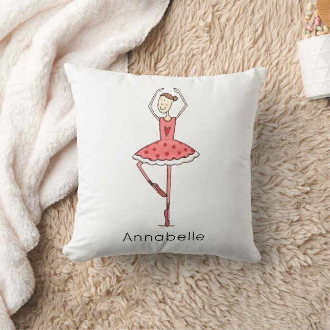 Personalised Ballerina Ballet Dancer Cushion (Blanket)