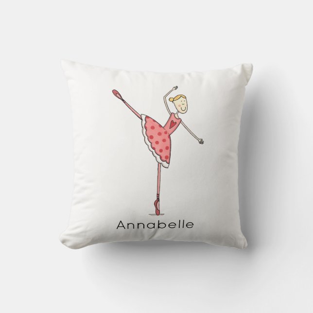 Personalised Ballerina Ballet Dancer Cushion (Front)