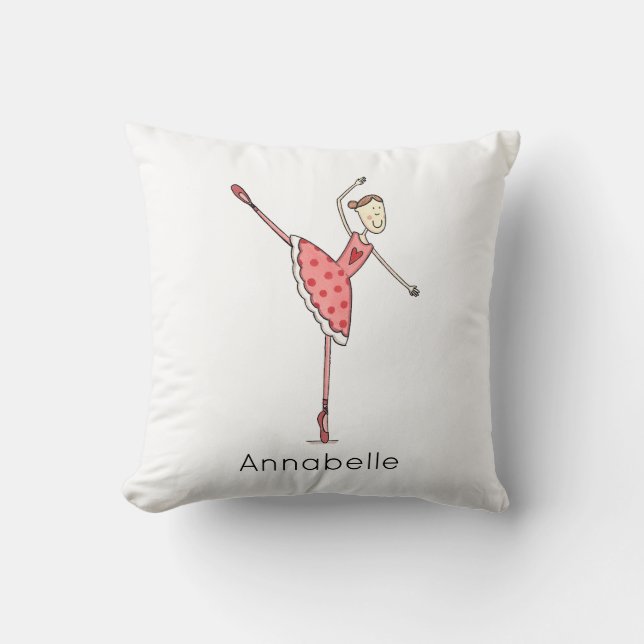Personalised Ballerina Ballet Dancer Cushion (Front)