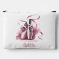 Personalised Ballerina Ballet Shoes Makeup Bag