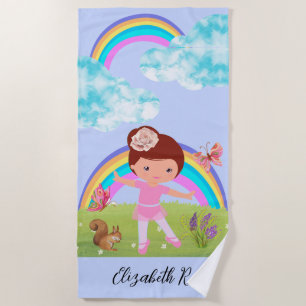Personalised Ballerina Beach Towel