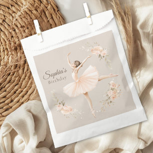 Personalised Ballerina Birthday Blush Floral Party Favour Bag