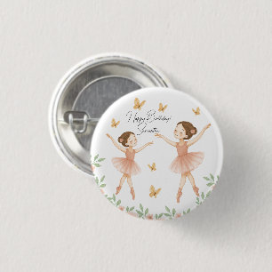 Personalised Ballerina Birthday Party Button