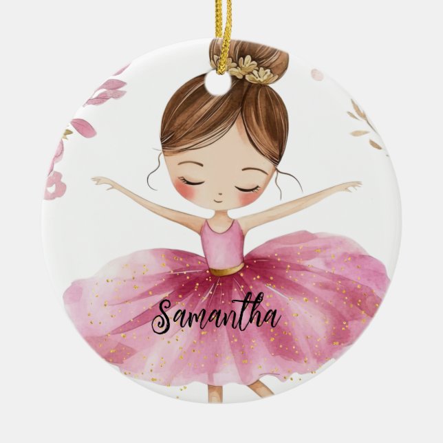 Personalised Ballerina Ceramic Ornament (Front)