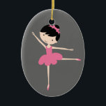 Personalised Ballerina Christmas Ornament<br><div class="desc">This super cute ballerina ornament makes a great holiday keepsake for your child, just change the template text and change the background colours if you want and you're all set! If you need help or have something else in mind, just click on the contact link above to send the designer...</div>