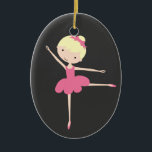 Personalised Ballerina Christmas Ornament<br><div class="desc">This super cute ballerina ornament makes a great holiday keepsake for your child, just change the template text and change the background colours if you want and you're all set! If you need help or have something else in mind, just click on the contact link above to send the designer...</div>
