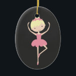 Personalised Ballerina Christmas Ornament<br><div class="desc">This super cute ballerina ornament makes a great holiday keepsake for your child, just change the template text and change the background colours if you want and you're all set! If you need help or have something else in mind, just click on the contact link above to send the designer...</div>