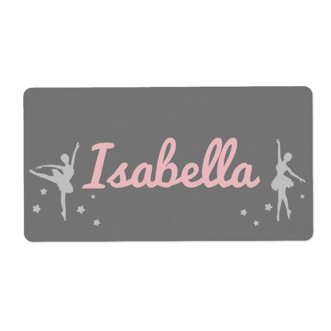 Personalised Ballerina Dancer Sticker Name (Front)