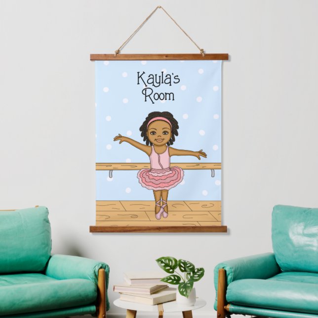 Personalised Ballerina Girl's Room Sign Hanging Ta Hanging Tapestry (Living Room)
