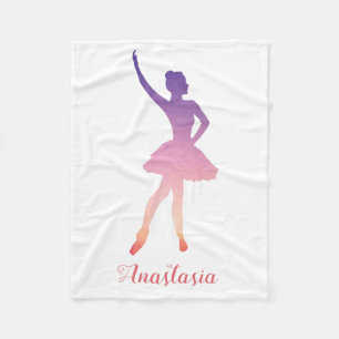 Personalised ballerina in modern geometric design fleece blanket