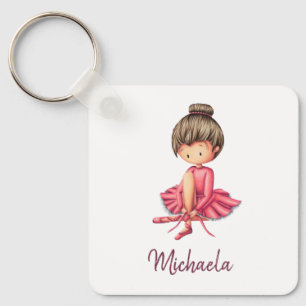 Personalised ballerina keychain. Ballerina gift Key Ring