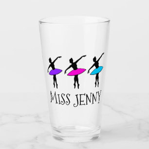 Personalised Ballerina Pointe Ballet Dance Teacher Glass