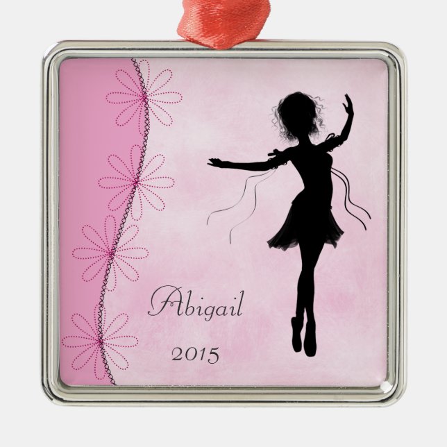 Personalised Ballerina Silhouette Ornament (Front)