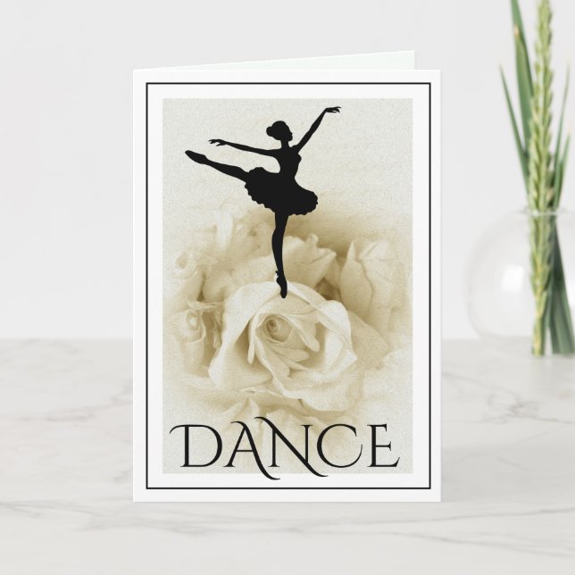 Personalised Ballerina Sophisticated Ballet Dance Card (Front)