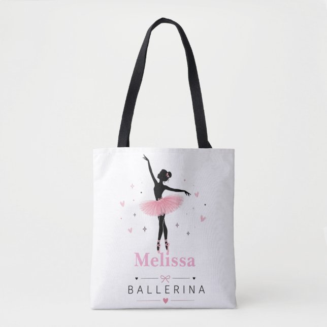 "Personalised Ballerina Tote Bag | Custom Name  (Front)