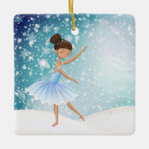 Personalised Ballerina Winter Snow Holiday Ballet Ceramic Ornament