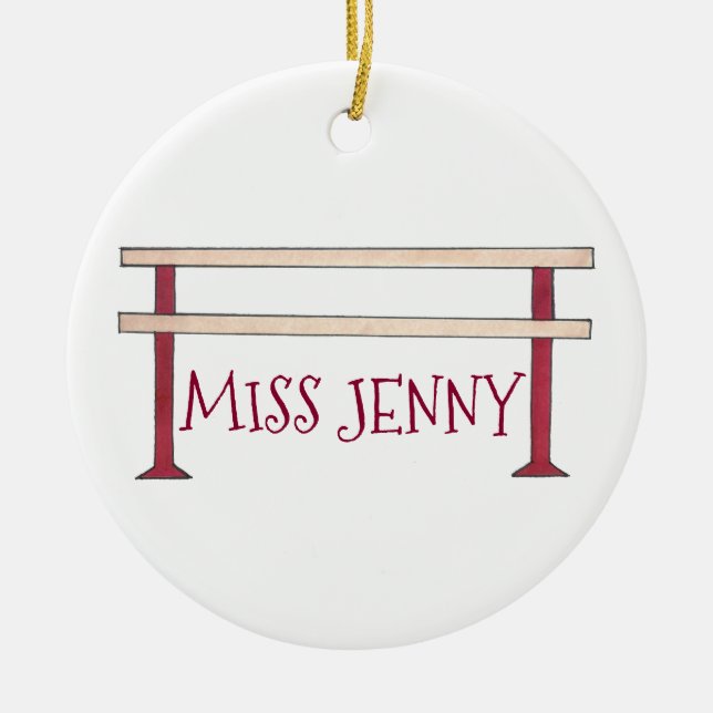 Personalised Ballet Barre Ballerina Dance Teacher Ceramic Ornament (Front)