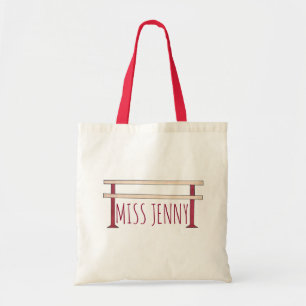 Personalised Ballet Barre Dance Teacher Gift Tote Bag