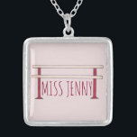 Personalised Ballet Barre Dance Teacher Necklace<br><div class="desc">Necklace features an original ballet-themed illustration of a ballet barre. Perfect as a holiday or recital gift for your favourite ballerina,  dance enthusiast,  or dance teacher!</div>
