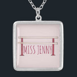 Personalised Ballet Barre Dance Teacher Necklace<br><div class="desc">Necklace features an original ballet-themed illustration of a ballet barre. Perfect as a holiday or recital gift for your favourite ballerina,  dance enthusiast,  or dance teacher!</div>