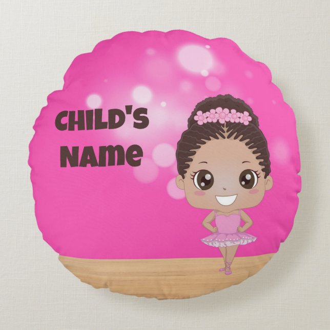 Personalised Ballet Beauty Round Pillow (Front)