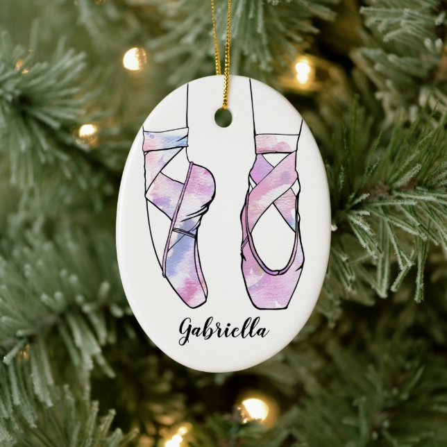 Personalised Ballet Christmas Ceramic Ornament (Tree)