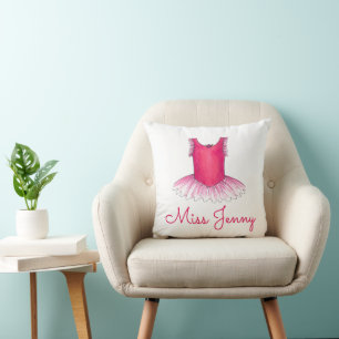 Personalised Ballet Dance Teacher Pink Tutu Cushion