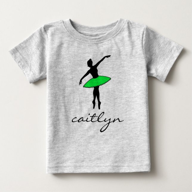 Personalised Ballet Little Ballerina Dance Dancer Baby T-Shirt (Front)