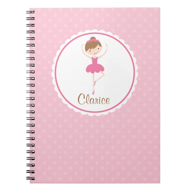 Personalised Ballet Notebook / Journal for Girls (Front)