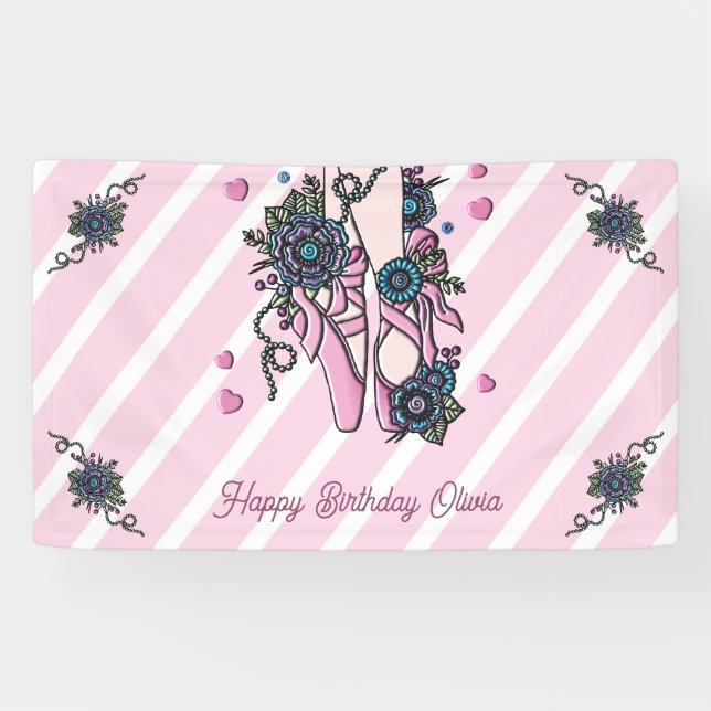 Personalised Ballet Shoes Banner (Horizontal)