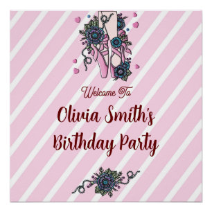 Personalised Ballet Shoes Poster