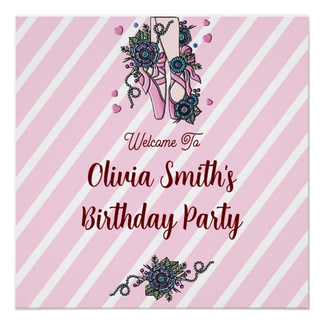 Personalised Ballet Shoes Poster (Front)