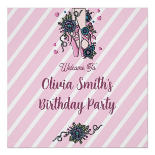 Personalised Ballet Shoes Poster