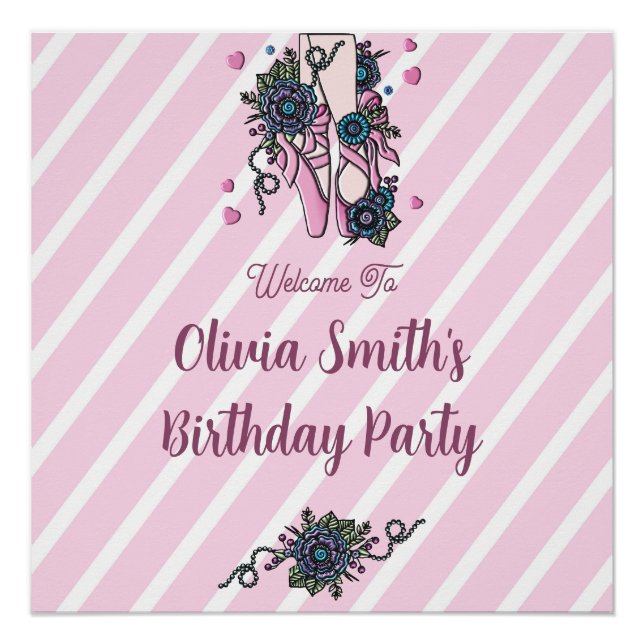 Personalised Ballet Shoes Poster (Front)