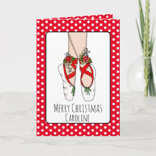 Personalised Ballet Slippers Christmas Card
