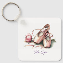Personalised Ballet Slippers Keychain