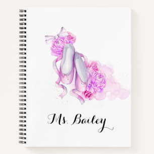 Personalised Ballet Teacher Watercolor Notebook