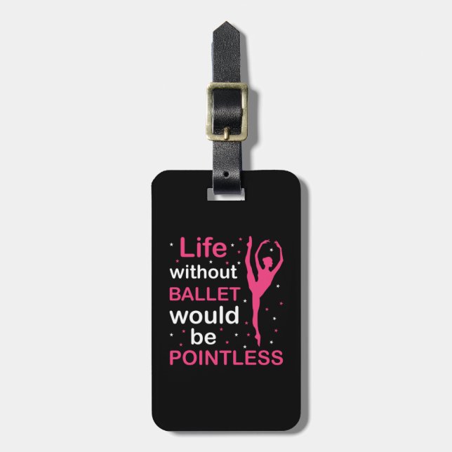 Personalised Ballet Themed Luggage Tag (Front Vertical)