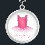 Personalised Ballet Tutu Dance Teacher Necklace<br><div class="desc">Featuring an original ballet-themed illustration. Simply personalise with your dance teacher's name for a unique holiday gift!</div>