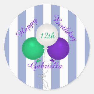 Personalised Balloon Birthday Stickers
