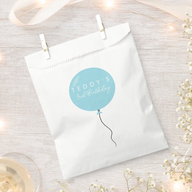 Personalised Balloon Party birthday christening  Favour Bag (Clipped)