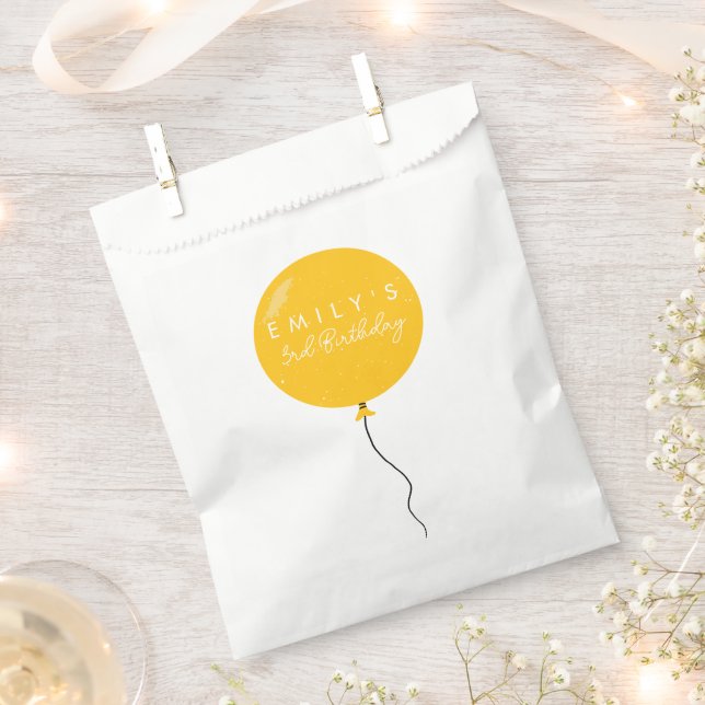 Personalised Balloon Party birthday christening  Favour Bag (Clipped)