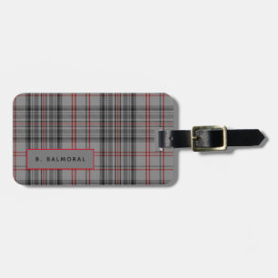 Personalised Balmoral Tartan Mens Luggage Tag